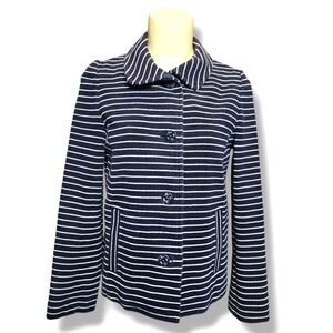 Talbots blue and white striped blazer. MP